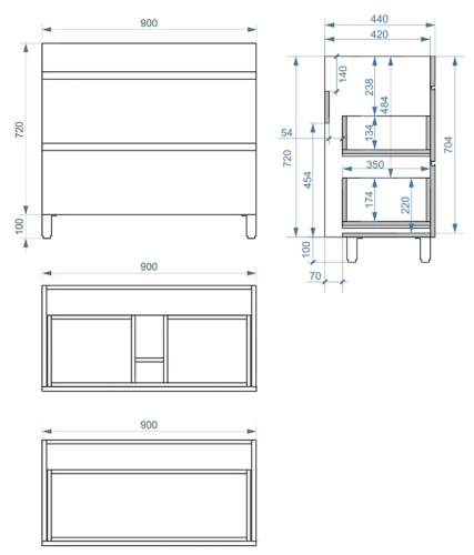 Тумба напольная Vela Мира 90Н под Milen TU27107 Тумба напольная Vela Мира 90Н под Milen TU27107