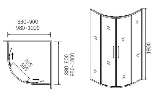 Душевой уголок CeramaLux 90x90 CL901-90