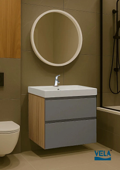 Тумба подвесная Vela Мира ЛАЙТ 60П под Classica (дуб/серый мат) TU64275