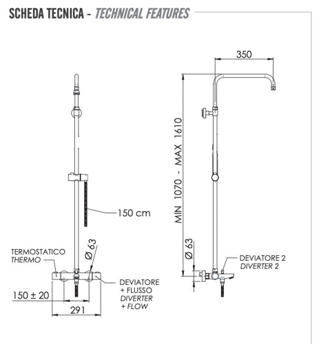 Душевая система Remer Elegance EQ34ASSDVO, бронза