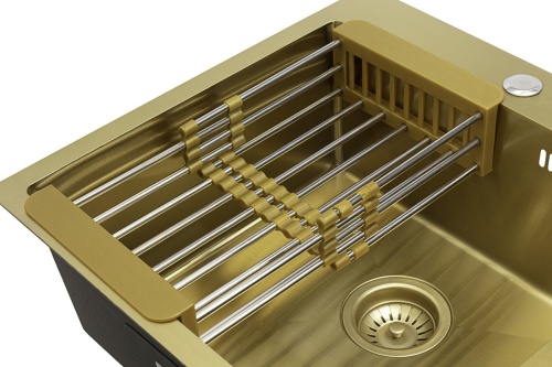 Комплект Arfeka Eco AR мойка 600*500, коландер, дозатор gold