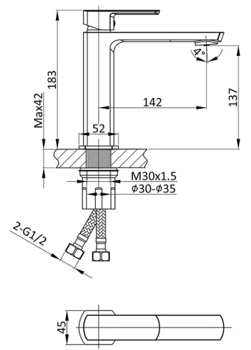 Смеситель для раковины Vincea Next VBF-1N1GM