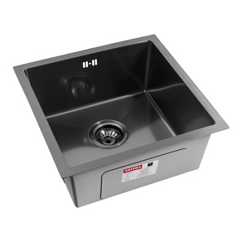 Мойка кухонная Arfeka Eco AR 450*450 black PVD NANO decor millet grains