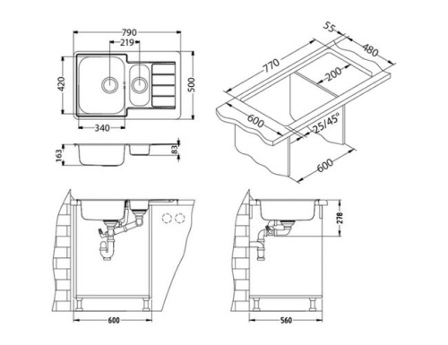 Мойка для кухни Alveus LINE 70 NAT-90 790x500 1065684