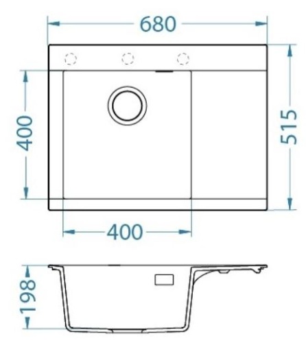 Мойка для кухни Alveus PURE-G 60L Algranit CARBON-A91 680x520x198 1149296