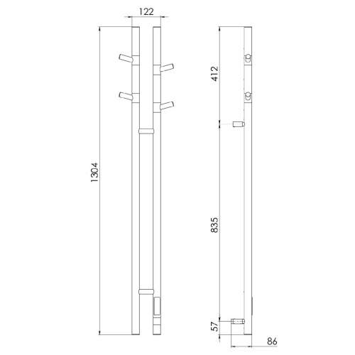 Полотенцесушитель электрический Vincea VTD-1D2GE