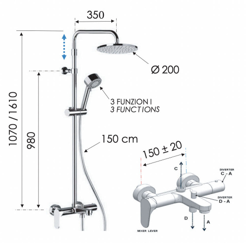Душевая система Remer Class Line L34AMD20