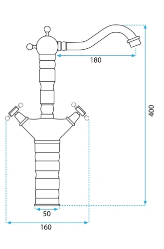 Смеситель для раковины Rea Rustico black matt B5520