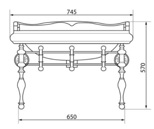 Консоль с раковиной Caprigo LOW7060/73-CRM
