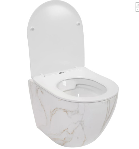 Унитаз подвесной Rea Carlos Flat Rimless Aiax Shiny C6385