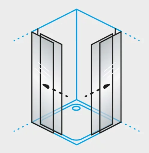 Душевая дверь Kolpa-San Libra Q 100 black transparent 516860