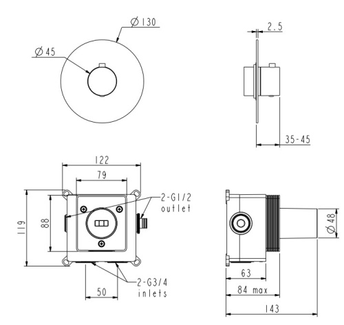 Смеситель для душа Nemo Round NM-2360RG rose gold