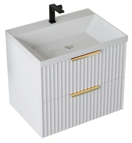 Тумба подвесная Vela Волна 70П под Classica (белый мат) золото хекси TU1190