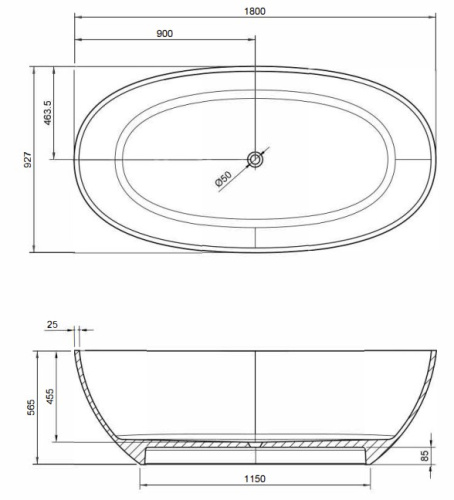 Ванна Knief Oval Shape Marine blue 70001XXX