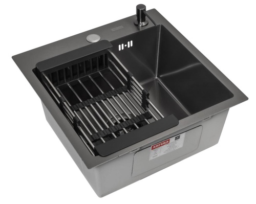 Комплект Arfeka Eco AR мойка 450*450 (настольная), коландер, дозатор black decor millet grains