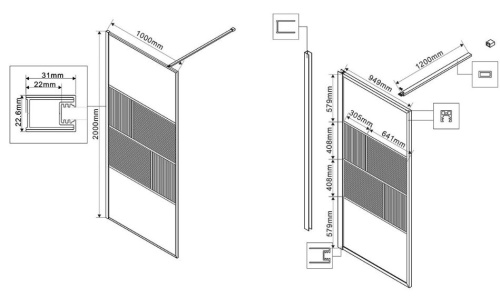 Душевая стенка Vincea Walk-In VSW-1HC100CFB