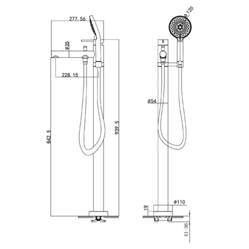 Смеситель для ванны Caprigo Don 53-013-NER