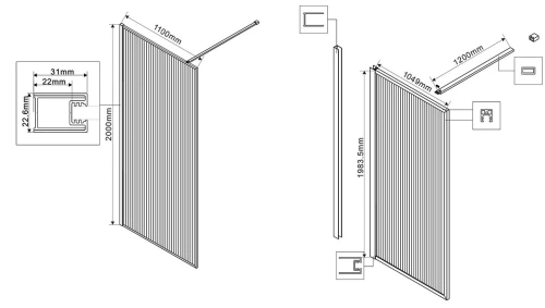 Душевая стенка Vincea Walk-In HP Art VSW-1HP120FLGM