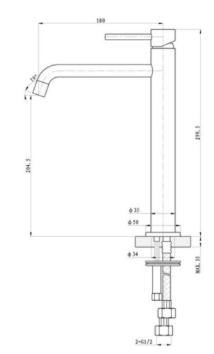 Смеситель для умывальника Caprigo Don 53-025-GUN