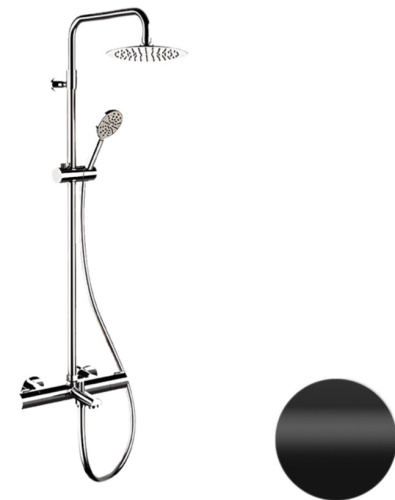 Душевая система Remer EQ34A8MPUFM25NO, черный матовый