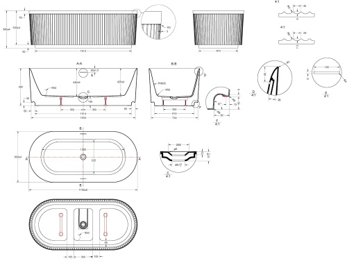 Ванна акриловая Vincea VBT-709-1700MG