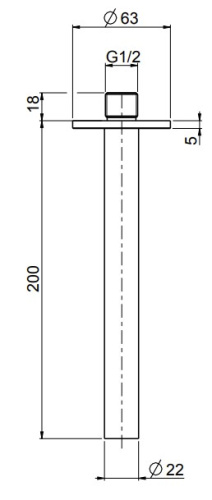Кронштейн потолочный 20 см QuadroDesign BD002AS_200MM