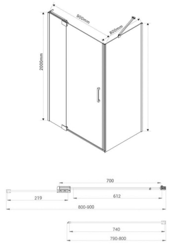 Душевой уголок Vincea Extra VSR-1E809080CL