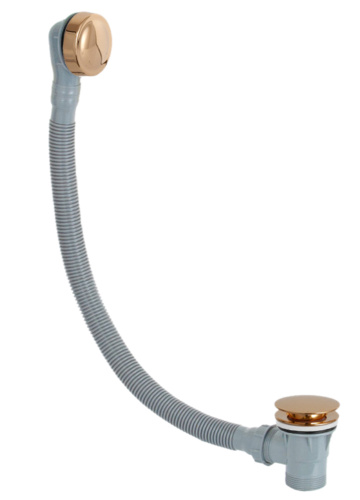 Слив-перелив click-clack для ванны Remer 96PCCDO, золото глянцевое