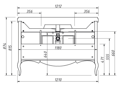 Тумба напольная Caprigo Verona 120 33522-SF026