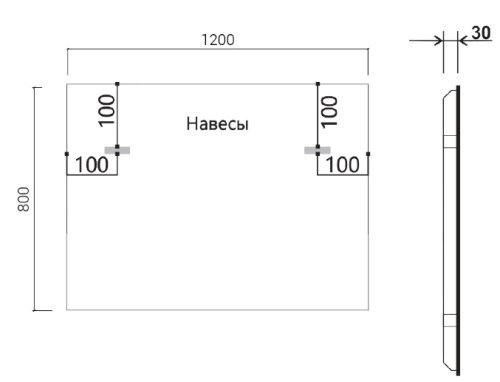 Зеркало Vincea LED 1200x800 VLM-3VN120