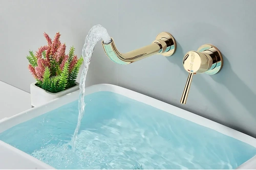 Смеситель для умывальника Rea Lungo long gold B0370