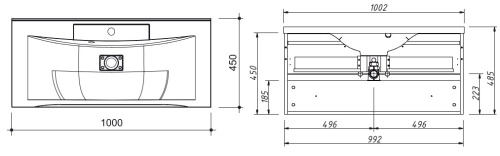 Тумба подвесная Caprigo Accord 100 2221-SF024
