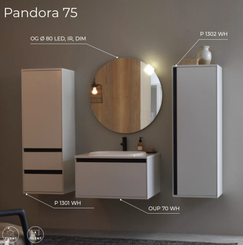 Пенал подвесной Kolpa-san Pandora P1301 45 White matt 514270 Пенал подвесной Kolpa-san Pandora P1301 45 White matt 514270