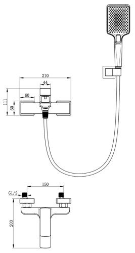 Смеситель для ванны Oliveeka OL-639003A-MB