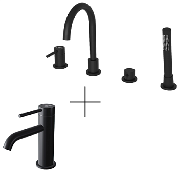 Душевая система для ванны со смесителем Oliveeka OL-669017+88139017-MB