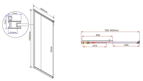 Душевой уголок Vincea Garda VSS-1G8011CLBN