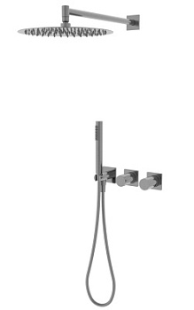 Душевой комплект Vincea Alto VSFW-6AL1GM встраиваемый, 2 режима, вороненая сталь
