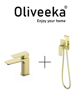 Гигиенический душ со смесителем Oliveeka OL-829003+139003-BG, золотой матовый