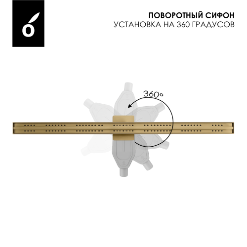 Трап для душа Oliveeka OL-800-BG, золотой матовый
