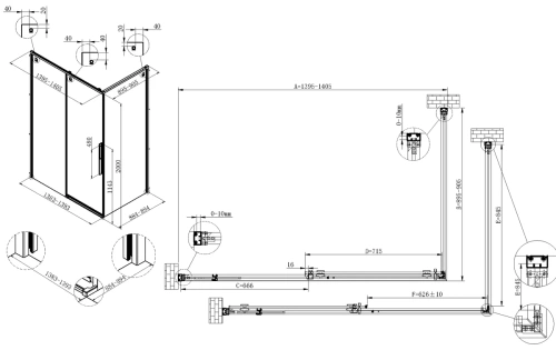Душевой уголок Vincea Ultima VSR-7UL9014CL