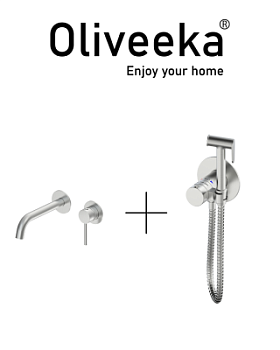 Гигиенический душ с термостатом со смесителем Oliveeka OL-829909+88869017-BN, никель матовый

