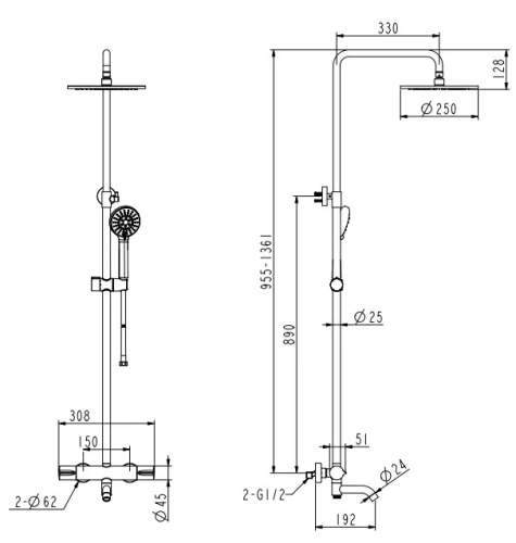 Душевая система Nemo Round NM-9012CR chrome