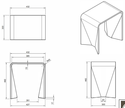 Табурет Knief Marine blue 70301XXX