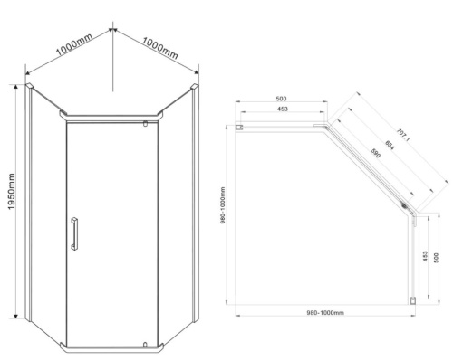 Душевой уголок Vincea Stresa VSP-1S100CLB