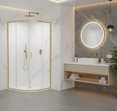 Душевой уголок CeramaLux CL901-100 Matt Gold