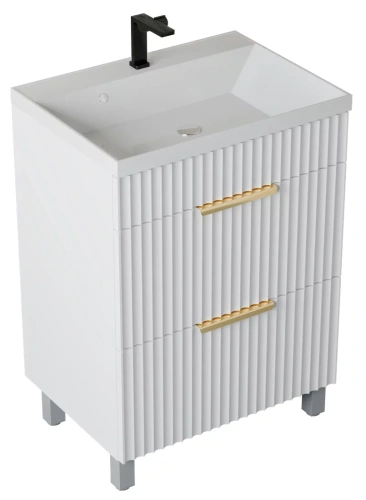 Тумба напольная Vela Волна 70Н под Classica (белый мат) золотой хекса TU9261