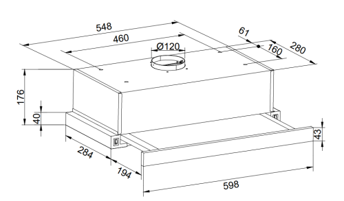 Вытяжка кухонная Zorg SLIM 1030 60 S черная