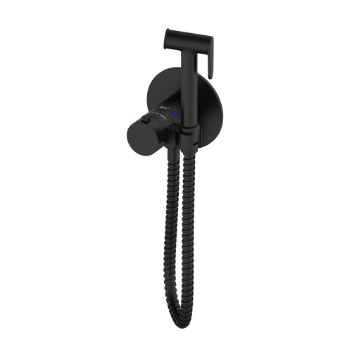 Гигиенический душ с термостатом со смесителем Oliveeka OL-829909+88239017-MB, черный матовый