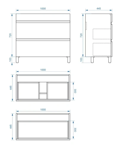 Тумба напольная Vela Мира 100Н под Classica TU471074