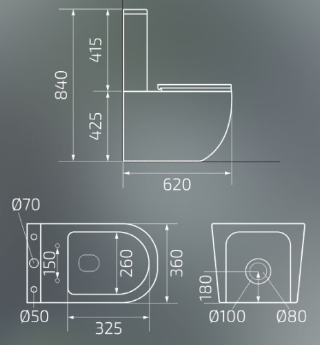 Унитаз напольный Gid Tn2188TF-Bm